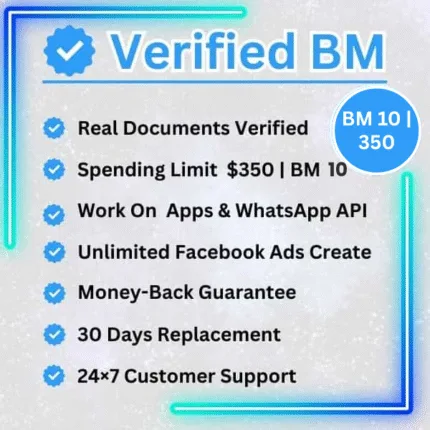 Buy Verified BM 10 | Facebook Business Manager with Unlimited Spending Limit