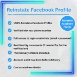 Buy Reinstate Facebook Account
