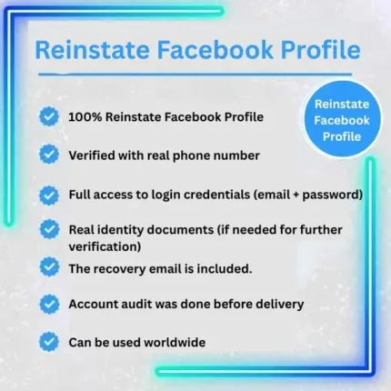 Buy Reinstate Facebook Account